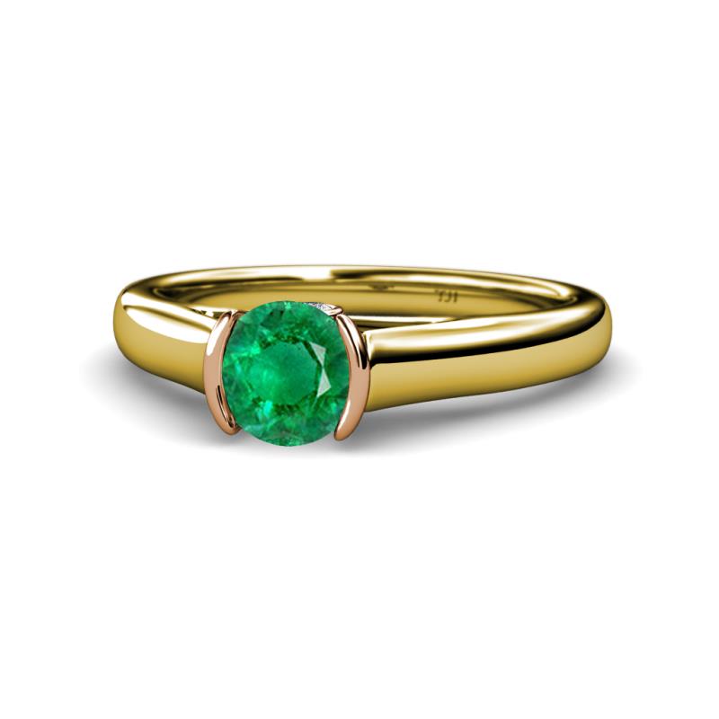 Ellie Desire Emerald and Diamond Engagement Ring 