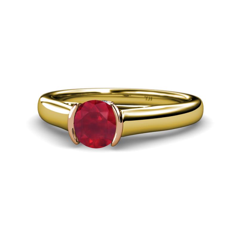 Ellie Desire Ruby and Diamond Engagement Ring 