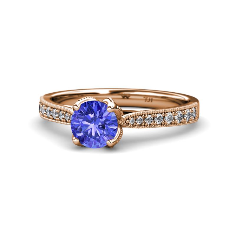 Aziel Desire Tanzanite and Diamond Solitaire Plus Engagement Ring 