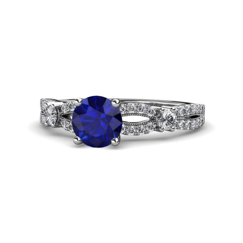 Senna Desire Blue Sapphire and Diamond Engagement Ring 