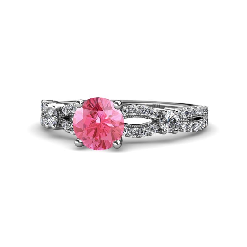 Senna Desire Pink Tourmaline and Diamond Engagement Ring 