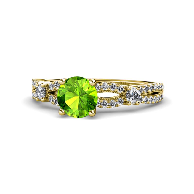 Senna Desire Peridot and Diamond Engagement Ring 