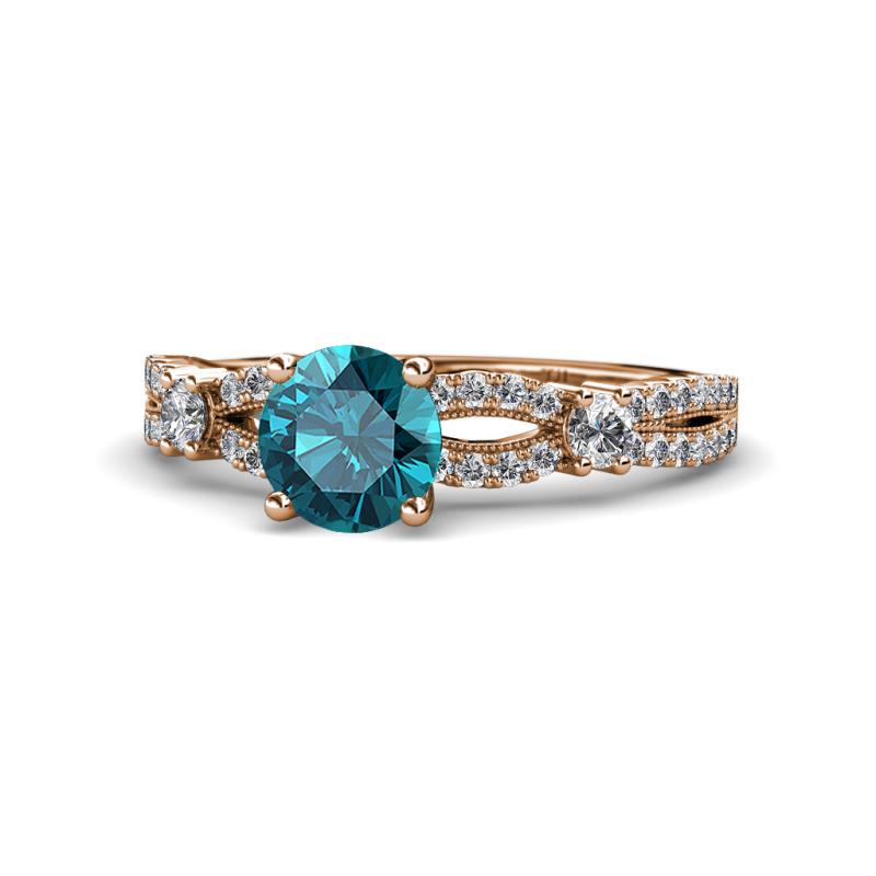 Senna Desire London Blue Topaz and Diamond Engagement Ring 