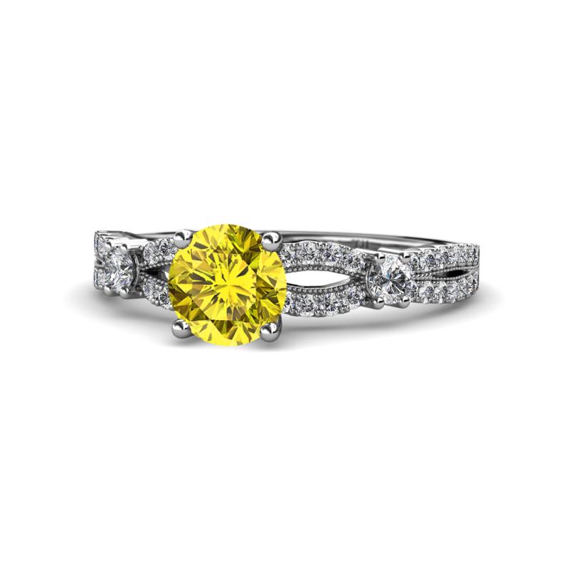 Senna Desire Yellow and White Diamond Engagement Ring 