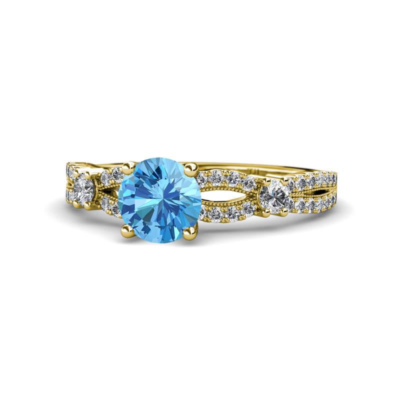 Senna Desire Blue Topaz and Diamond Engagement Ring 