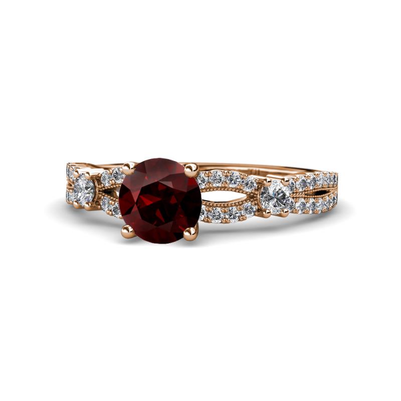 Senna Desire Red Garnet and Diamond Engagement Ring 