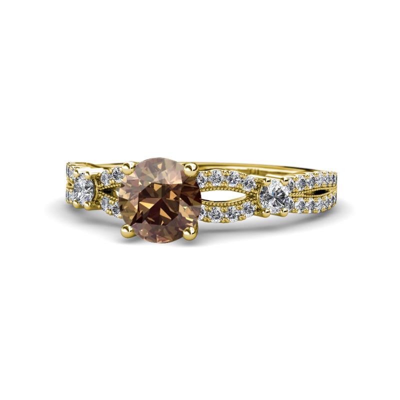 Senna Desire Smoky Quartz and Diamond Engagement Ring 