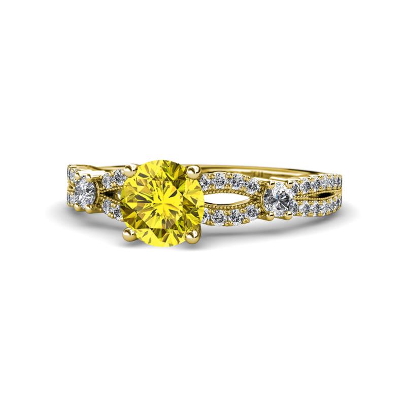 Senna Desire Yellow and White Diamond Engagement Ring 