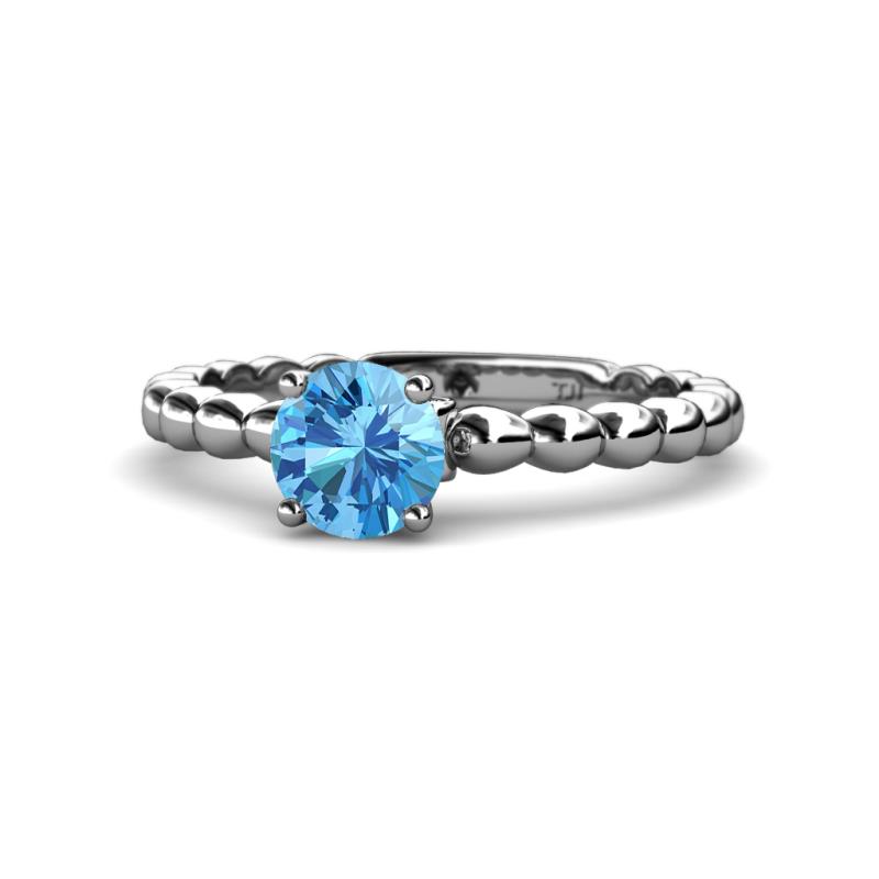 Sariah Desire Blue Topaz and Diamond Engagement Ring 
