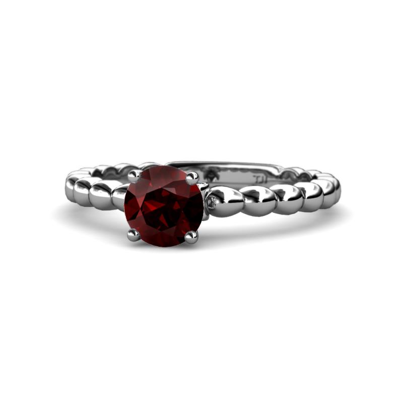 Sariah Desire Red Garnet and Diamond Engagement Ring 