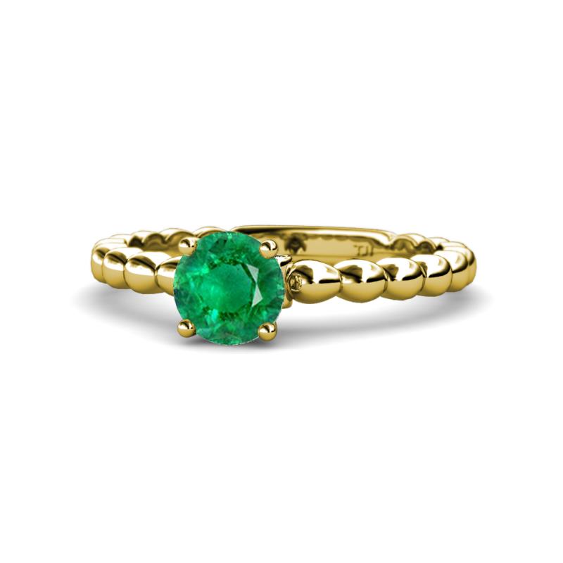 Sariah Desire Emerald and Diamond Engagement Ring 