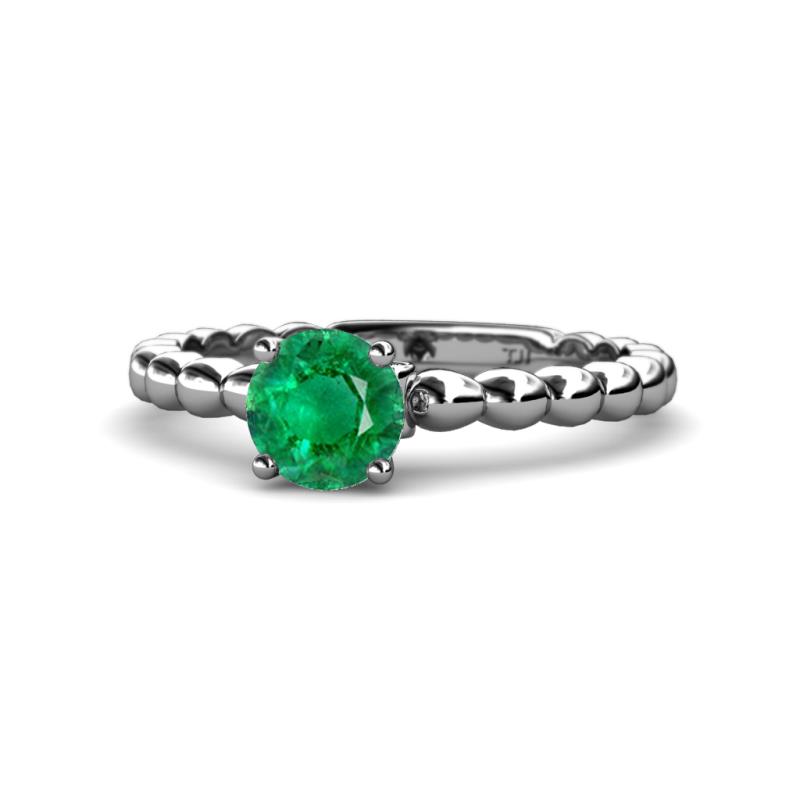 Sariah Desire Emerald and Diamond Engagement Ring 