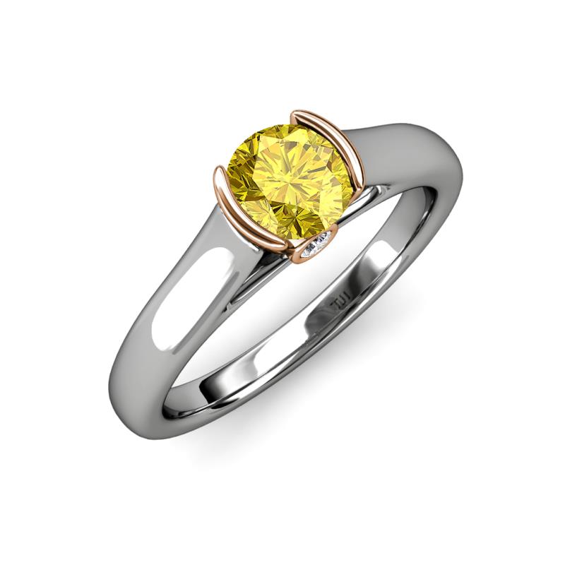 Ellie Yellow Sapphire and Diamond Two Tone Womens Solitaire Plus ...