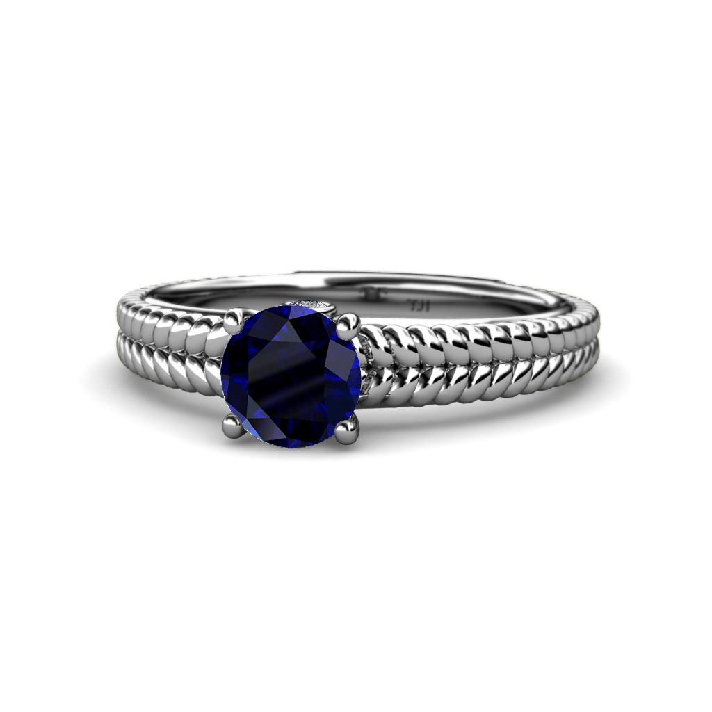 Kelis Desire Blue Sapphire and Diamond Engagement Ring 