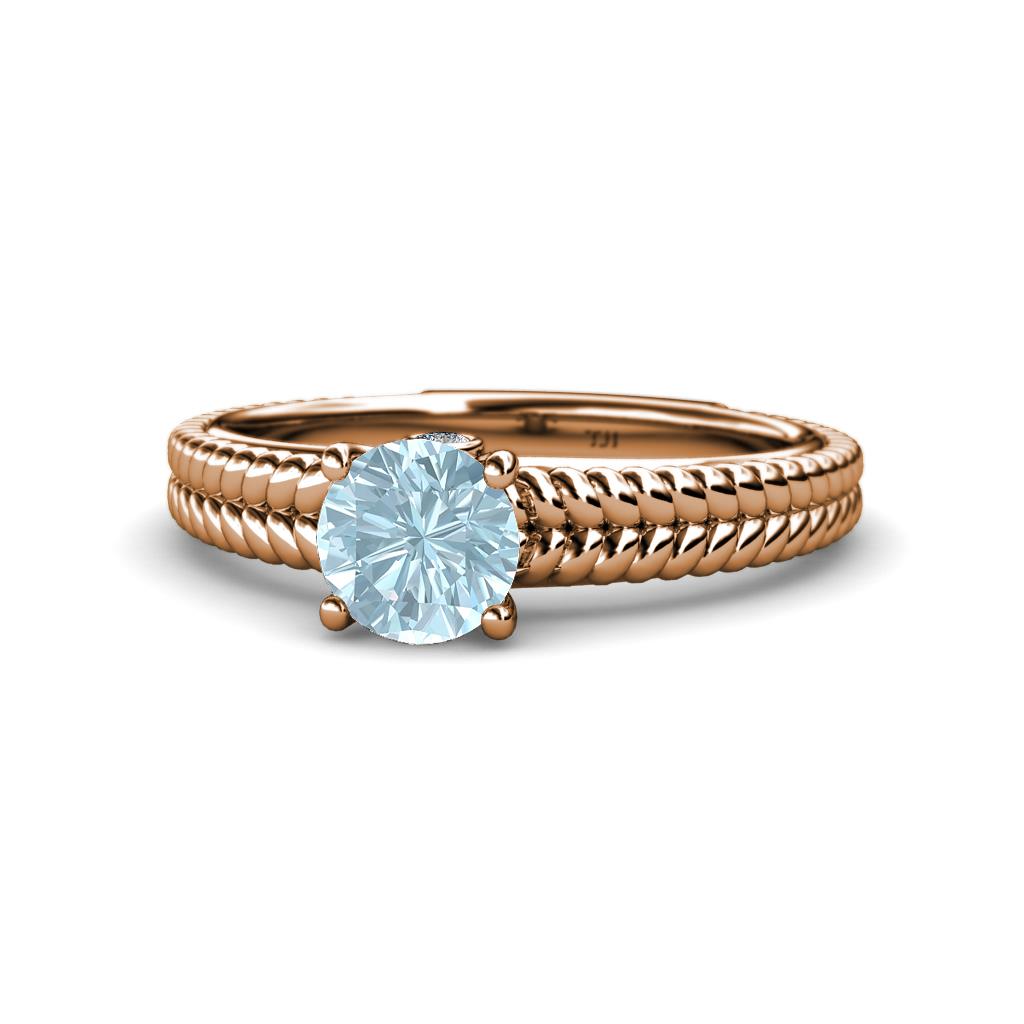 Kelis Desire Aquamarine and Diamond Engagement Ring 