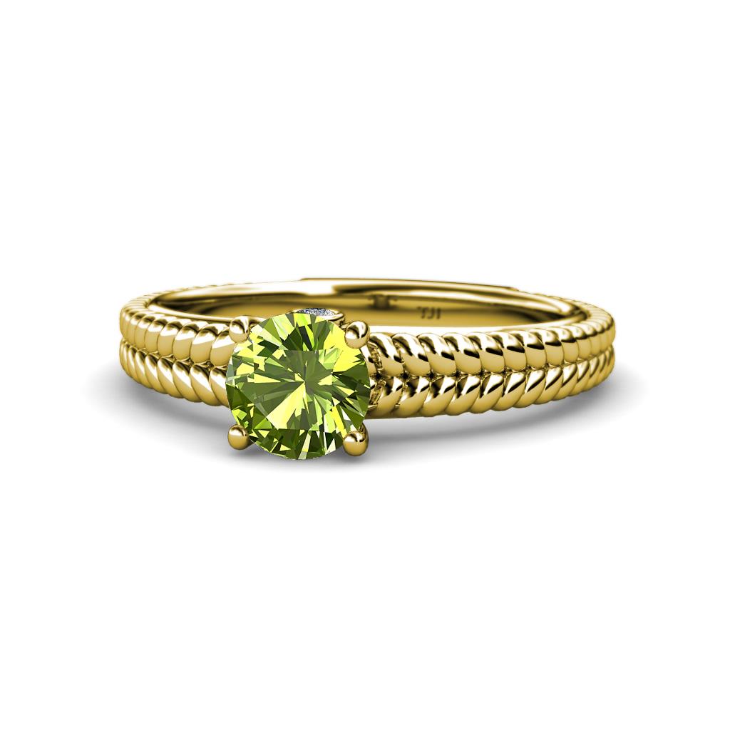Kelis Desire Peridot and Diamond Engagement Ring 