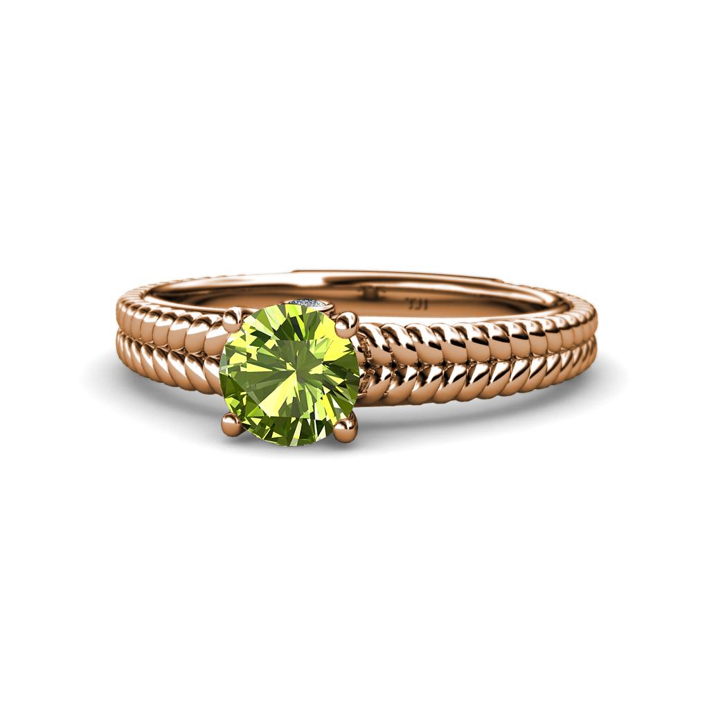 Kelis Desire Peridot and Diamond Engagement Ring 