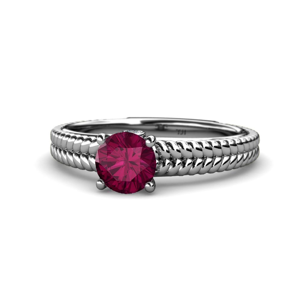 Kelis Desire Rhodolite Garnet and Diamond Engagement Ring 
