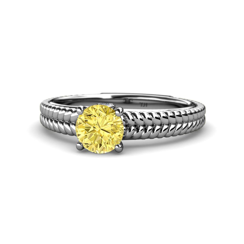 Kelis Desire Yellow Sapphire and Diamond Engagement Ring 