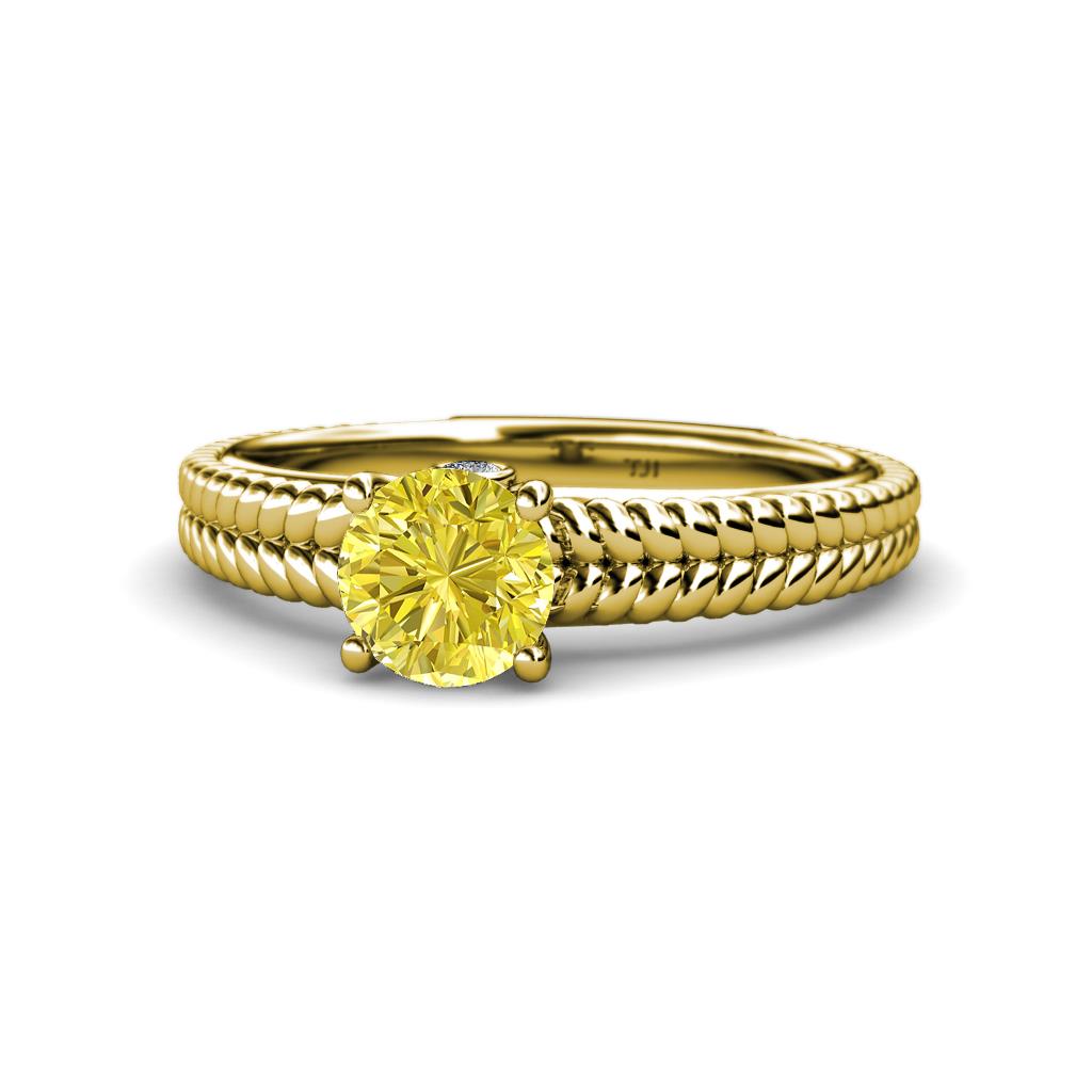 Kelis Desire Yellow and White Diamond Engagement Ring 