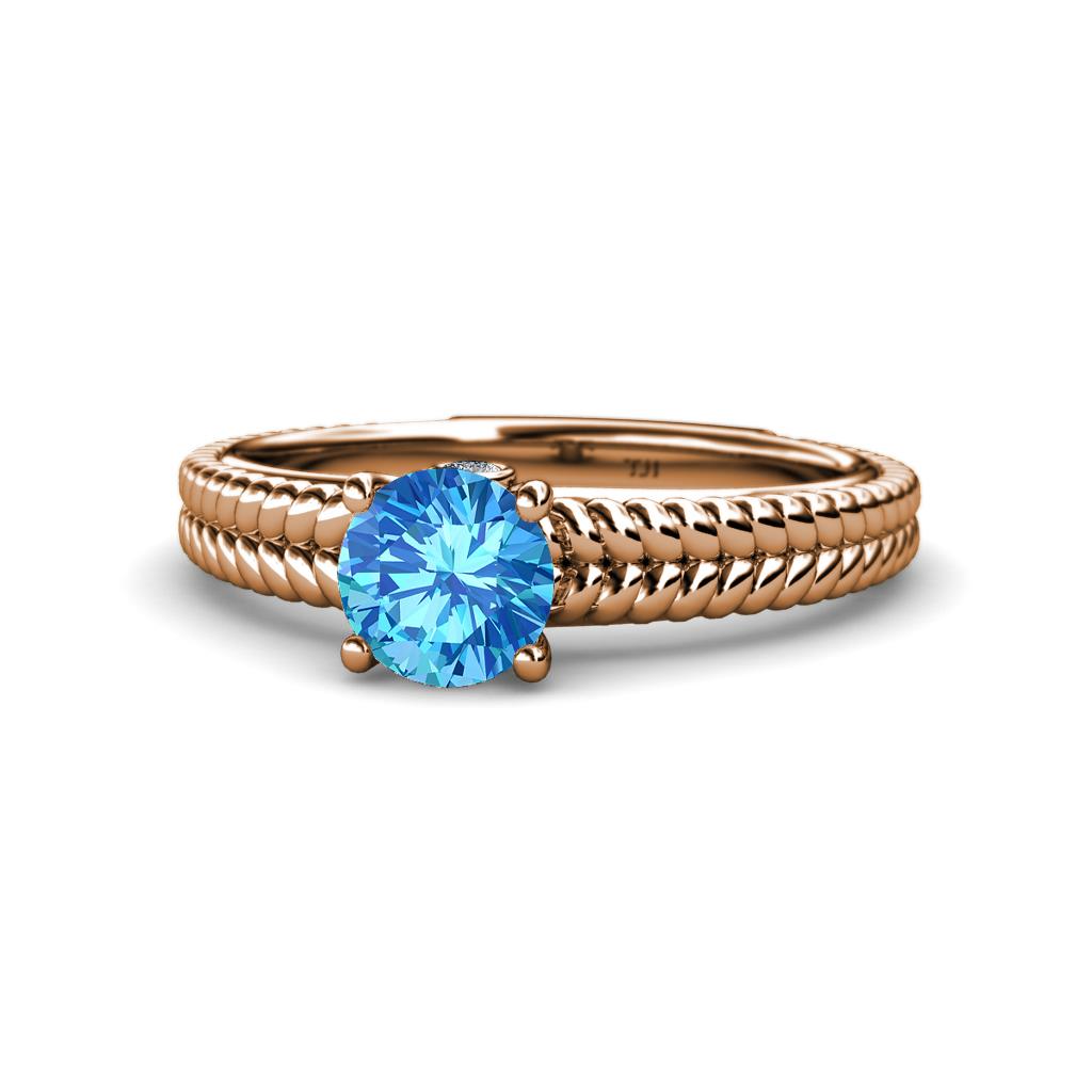 Kelis Desire Blue Topaz and Diamond Engagement Ring 