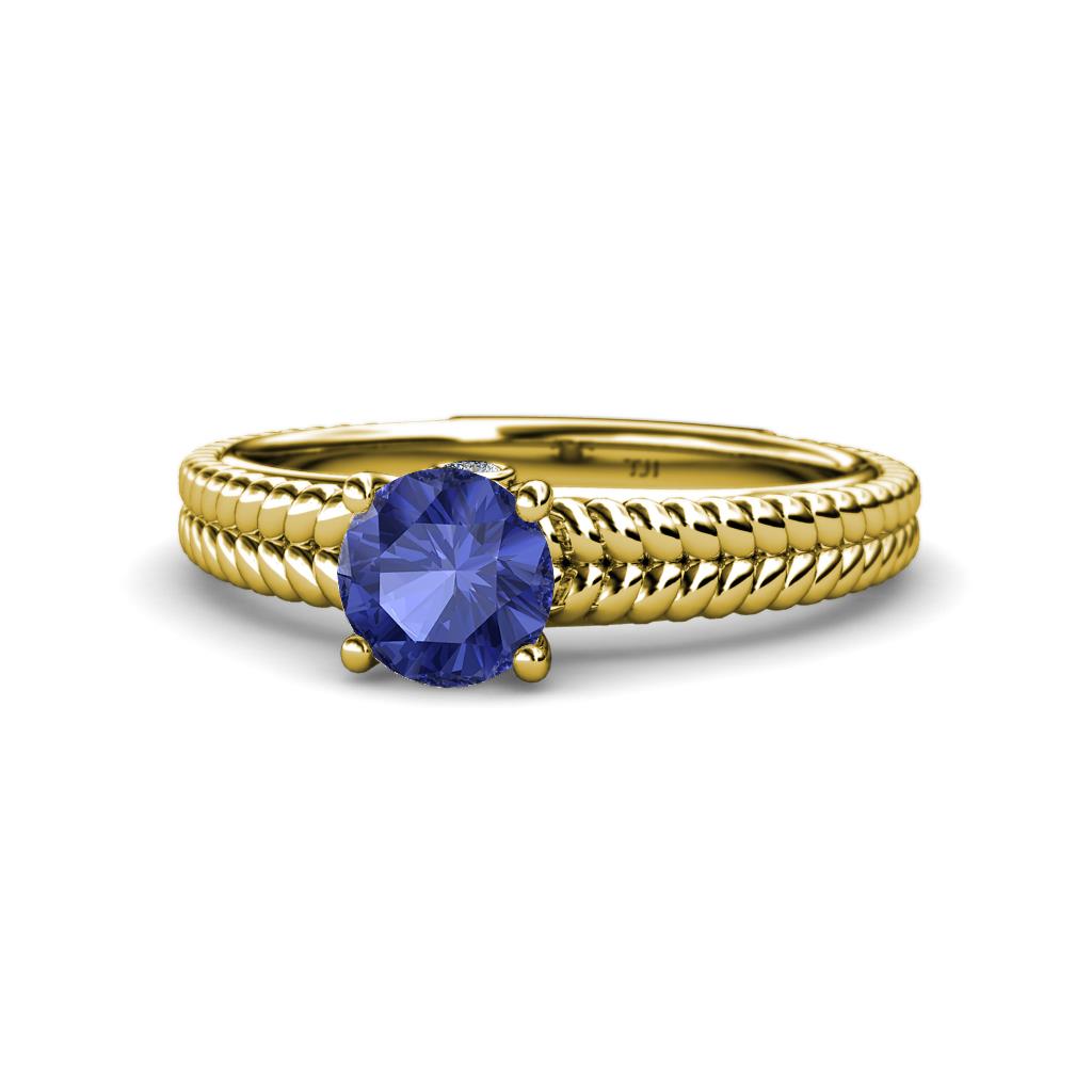 Kelis Desire Iolite and Diamond Engagement Ring 