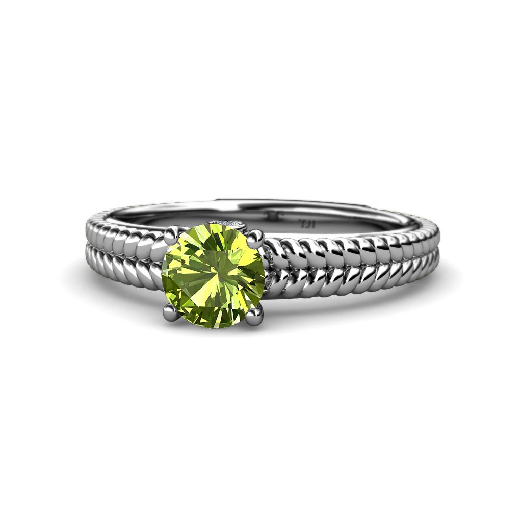 Kelis Desire Peridot and Diamond Engagement Ring 