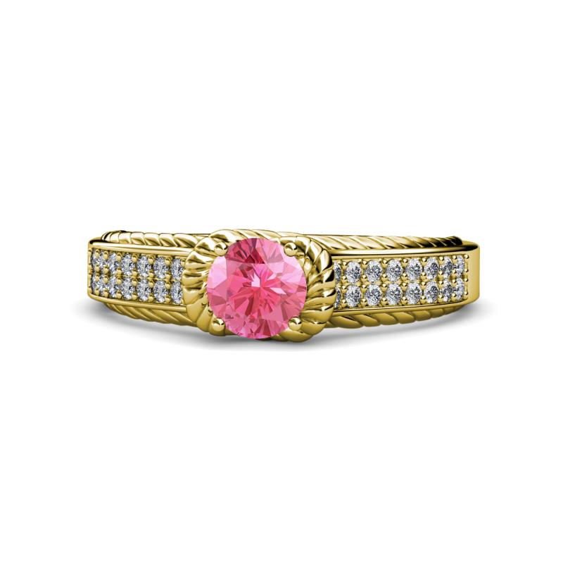 Anya Desire Pink Tourmaline and Diamond Engagement Ring 