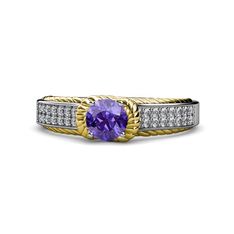Anya Desire Iolite and Diamond Engagement Ring 