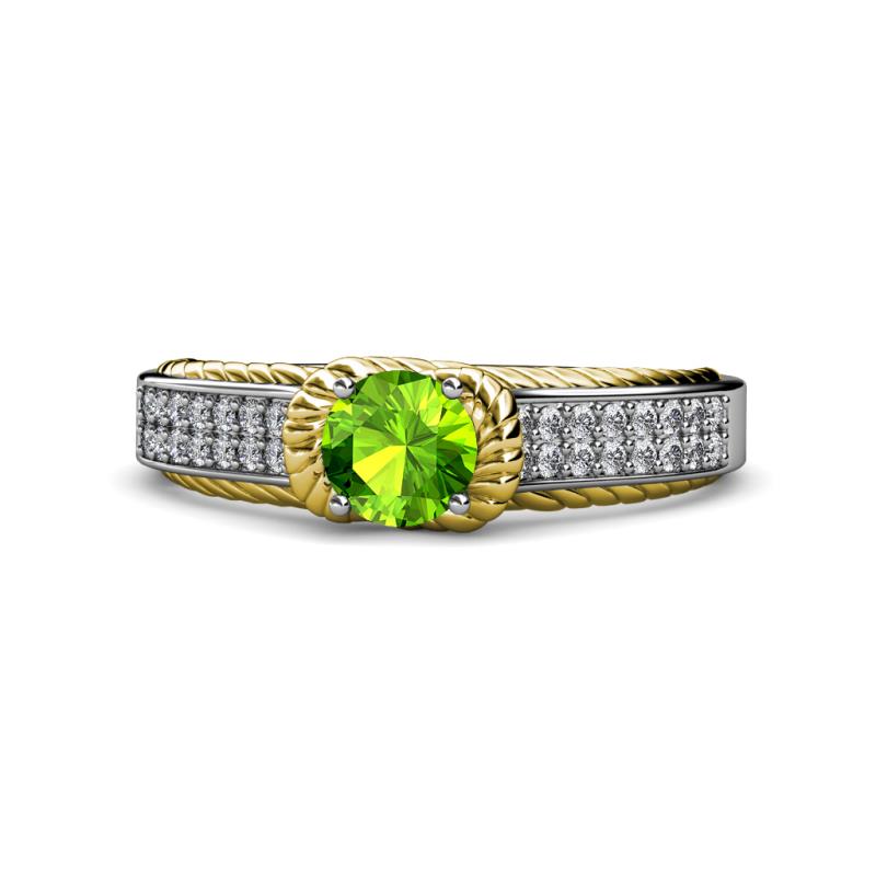 Anya Desire Peridot and Diamond Engagement Ring 