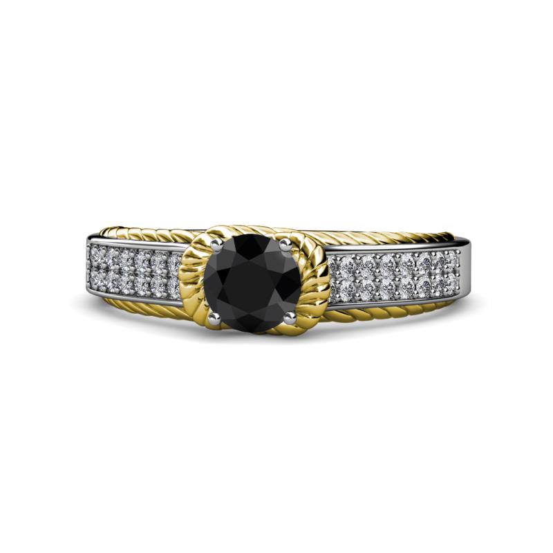 Anya Desire Black and White Diamond Engagement Ring 
