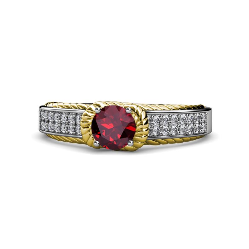 Anya Desire Ruby and Diamond Engagement Ring 