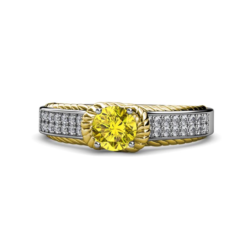 Anya Desire Yellow and White Diamond Engagement Ring 