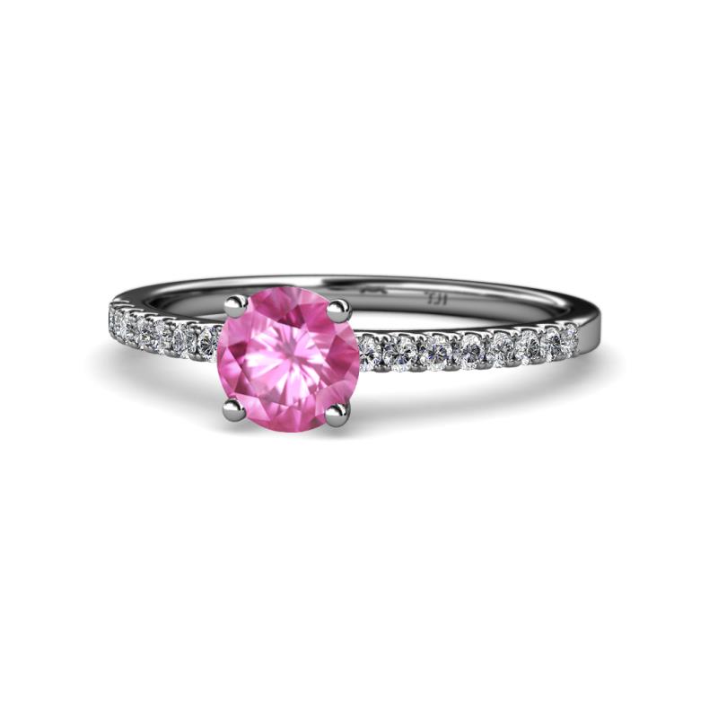 Della Signature Pink Sapphire and Diamond Solitaire Plus Engagement Ring 