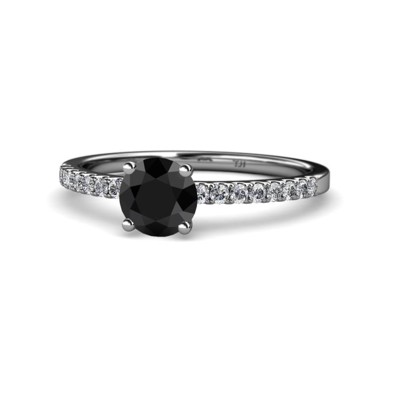 Della Signature Black and White Diamond Solitaire Plus Engagement Ring 