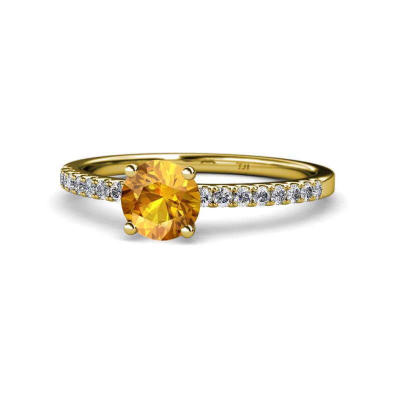 Della Signature Citrine and Diamond Solitaire Plus Engagement Ring 