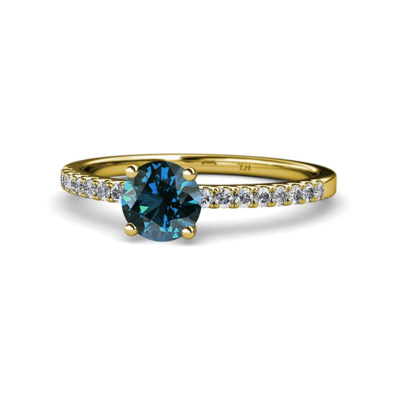 Della Signature Blue and White Diamond Solitaire Plus Engagement Ring 