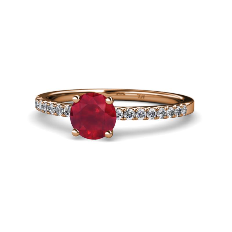 Della Signature Ruby and Diamond Solitaire Plus Engagement Ring 