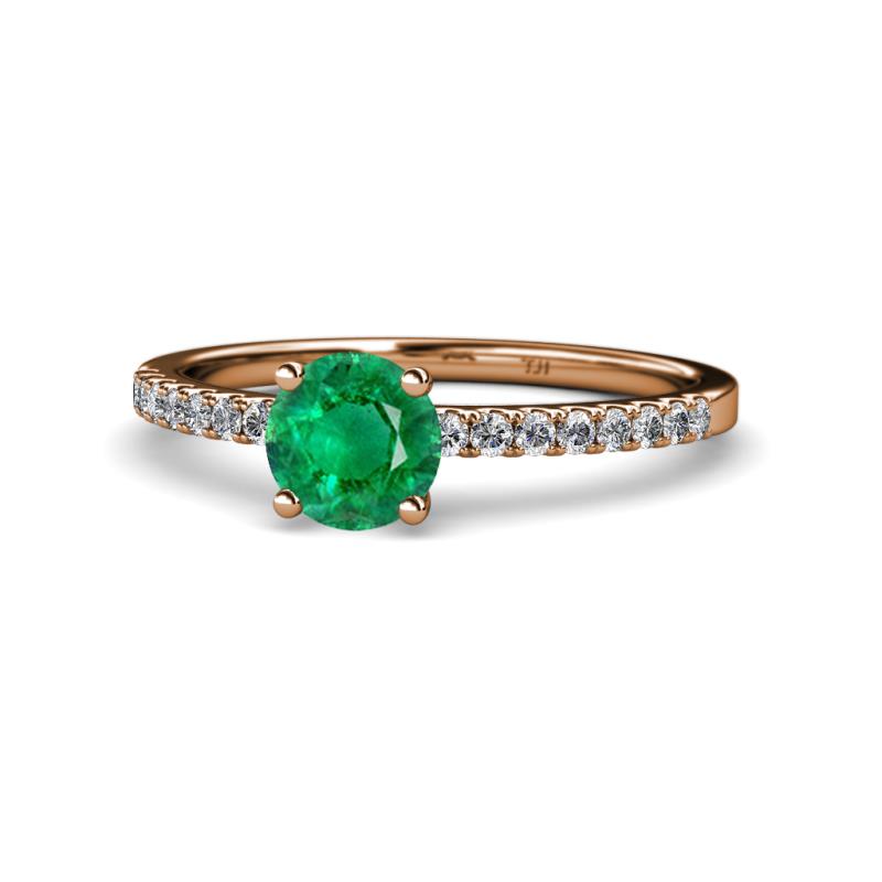 Della Signature Emerald and Diamond Solitaire Plus Engagement Ring 