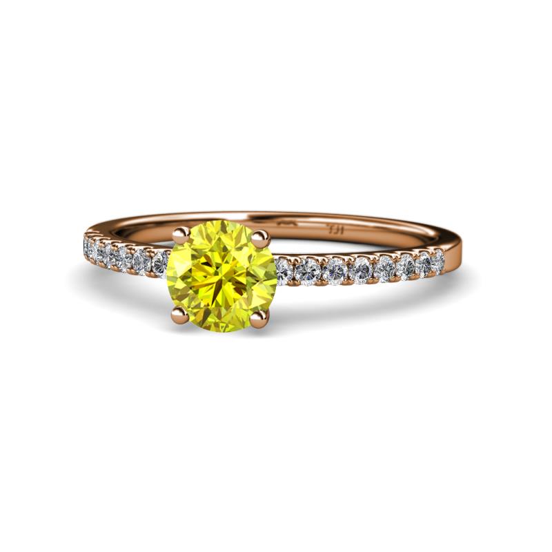 Della Signature Yellow and White Diamond Solitaire Plus Engagement Ring 