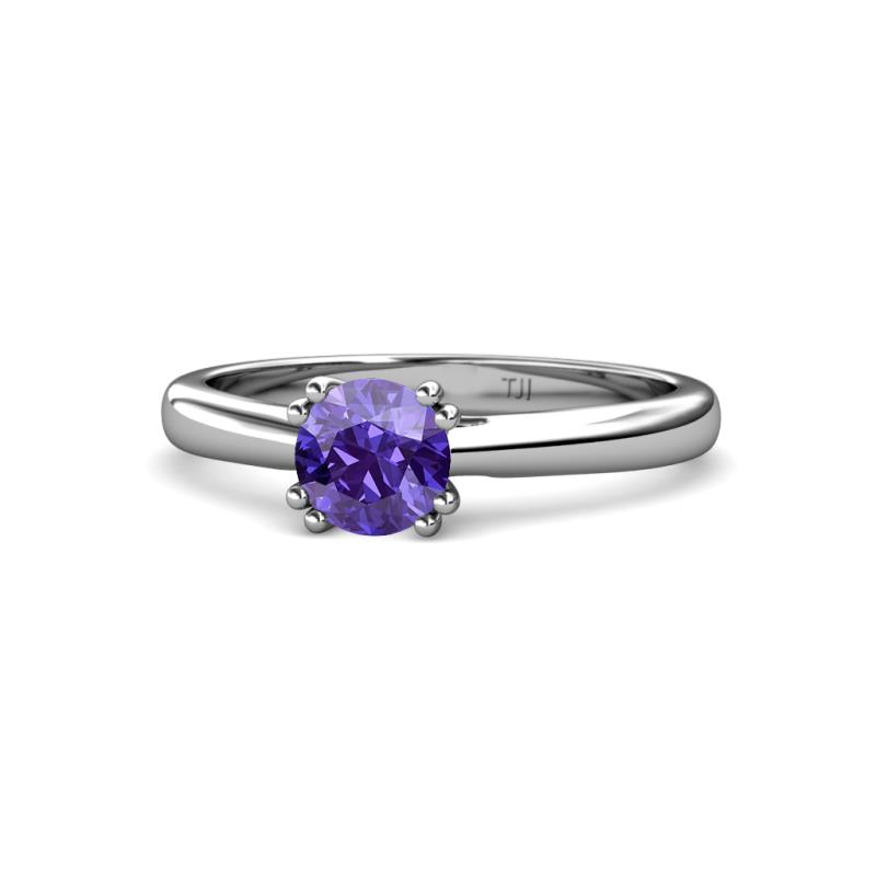 Alaya Signature 6.50 mm Round Iolite 8 Prong Solitaire Engagement Ring 