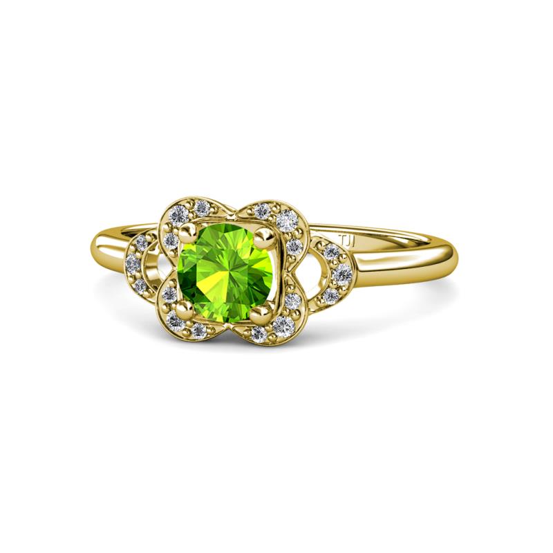 Kyra Signature Peridot and Diamond Engagement Ring 