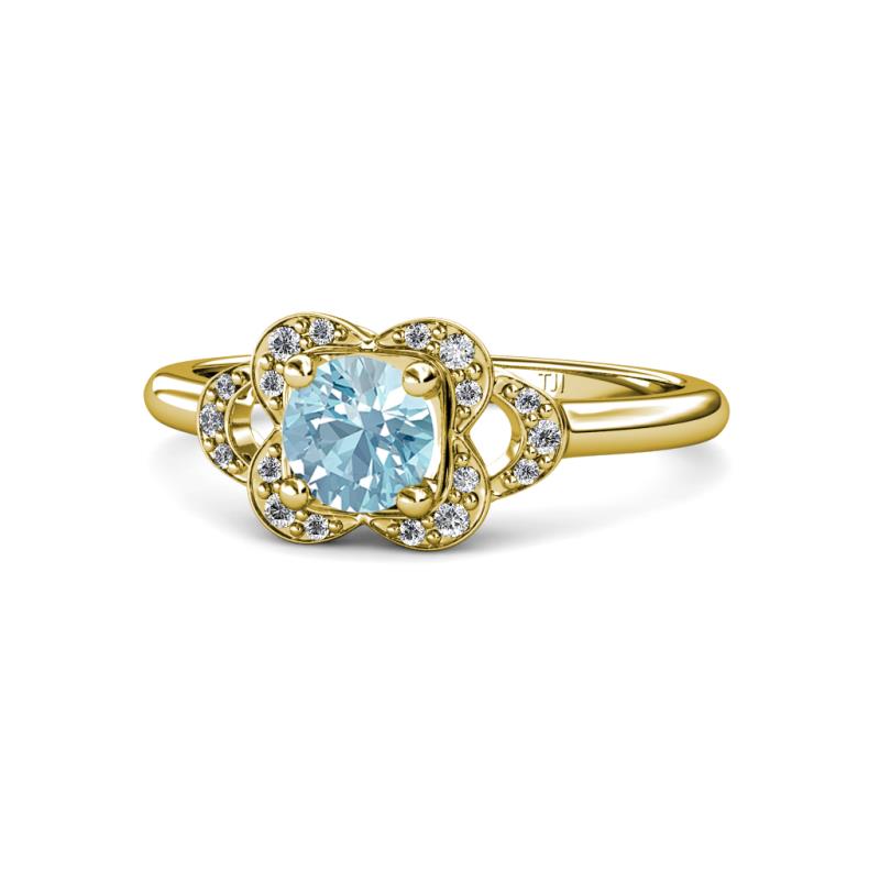 Kyra Signature Aquamarine and Diamond Engagement Ring 