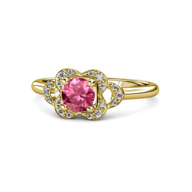 Kyra Signature Pink Tourmaline and Diamond Engagement Ring 
