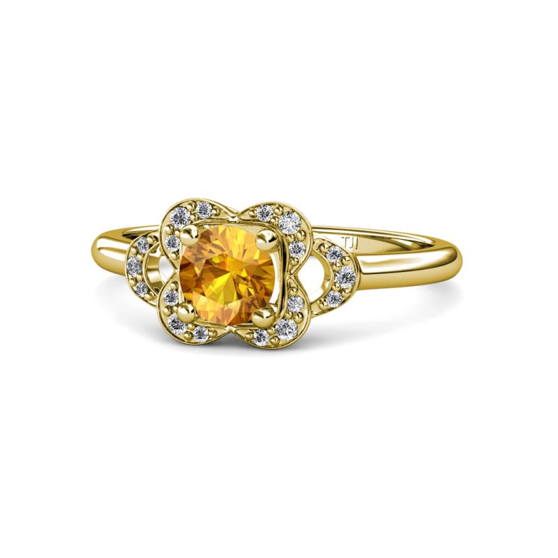 Kyra Signature Citrine and Diamond Engagement Ring 