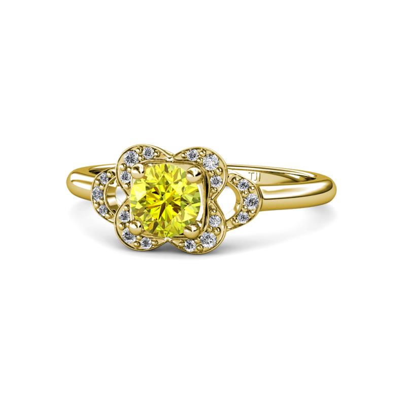 Kyra Signature Yellow and White Diamond Engagement Ring 