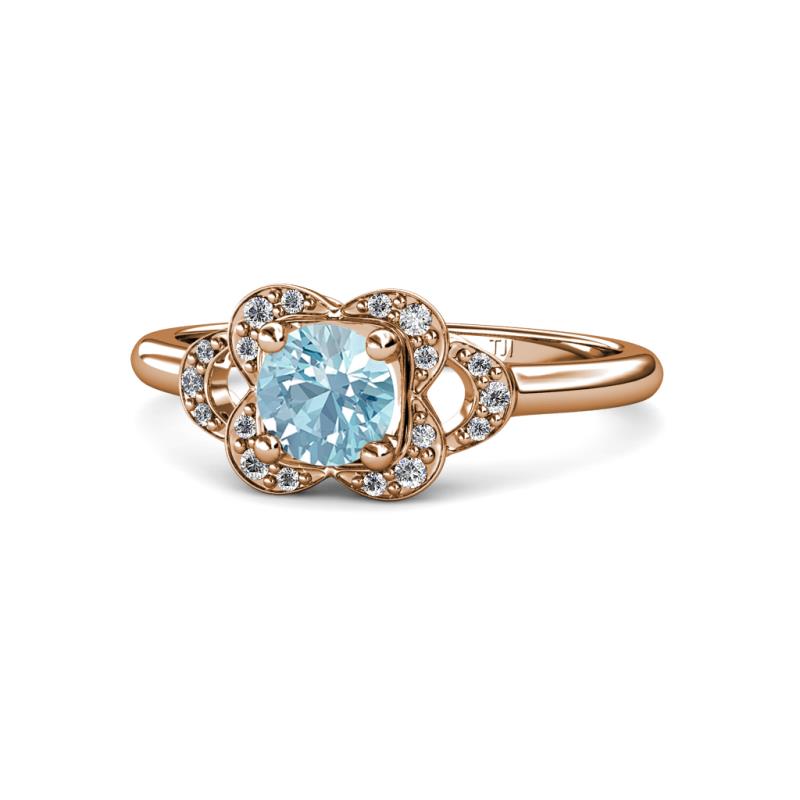 Kyra Signature Aquamarine and Diamond Engagement Ring 