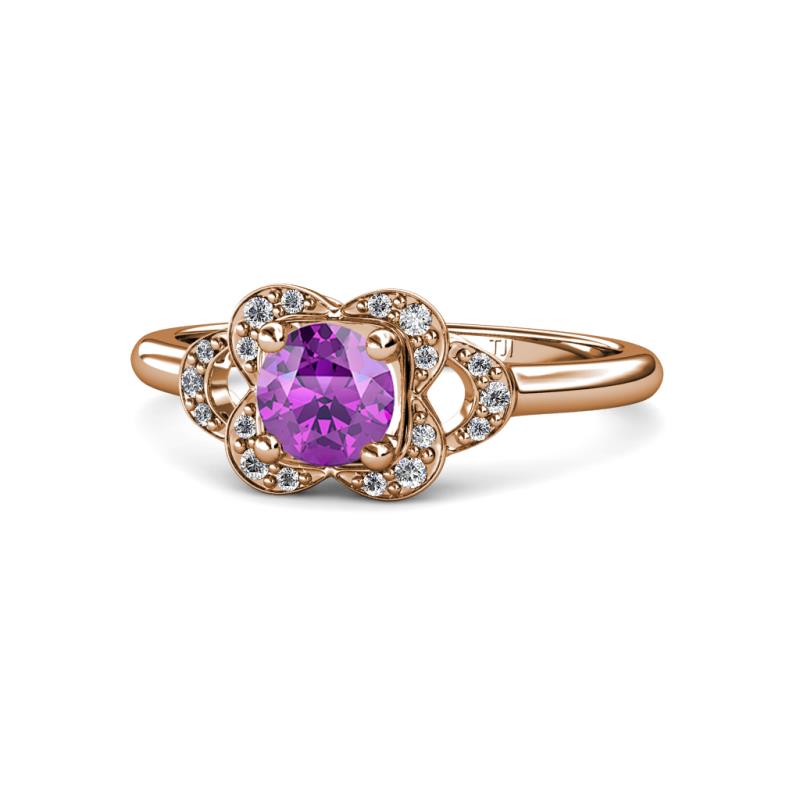 Kyra Signature Amethyst and Diamond Engagement Ring 