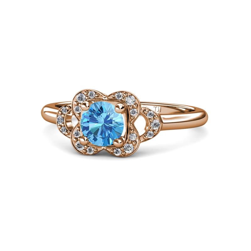 Kyra Signature Blue Topaz and Diamond Engagement Ring 