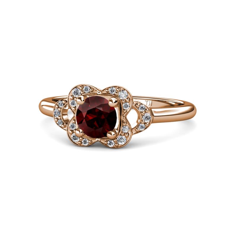 Kyra Signature Red Garnet and Diamond Engagement Ring 